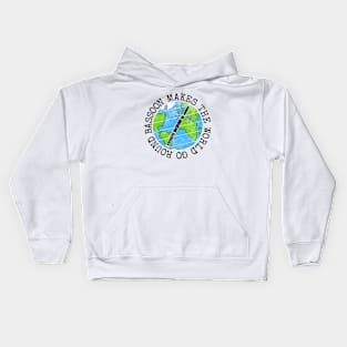 Bassoon Makes The World Go Round, Bassoonist Earth Day Kids Hoodie